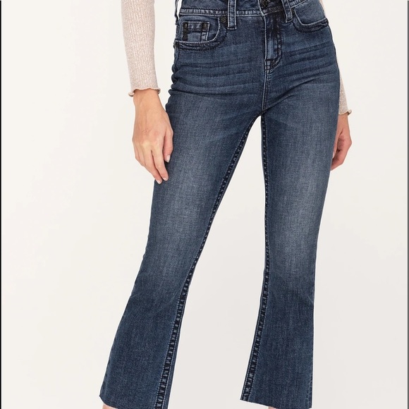 Miss Me Jeans Cropped Simple Life Western Bootcut Premium Denim Size 27 - Picture 9 of 9